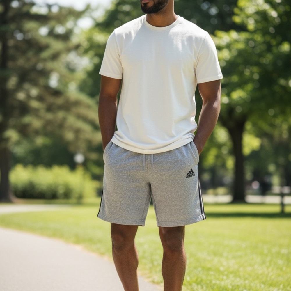 Adidas Men's Heather Gray Athletic Shorts